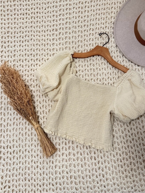 Lush Tops - Gauze Cotton Smocked Top (S/M)